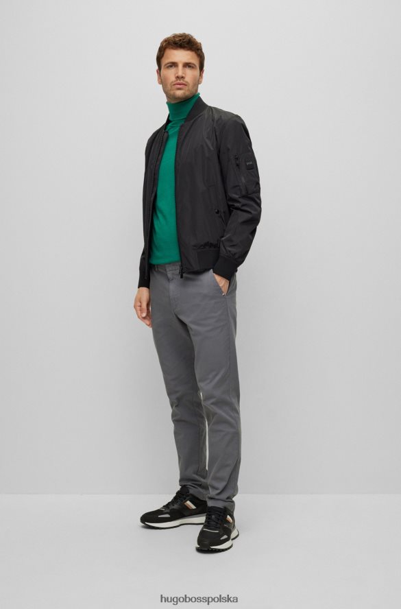 Hugo Boss czarna kurtka bomber hugo o regularnym kroju z materiału pochodzącego z recyklingu czarny R0X0H61537