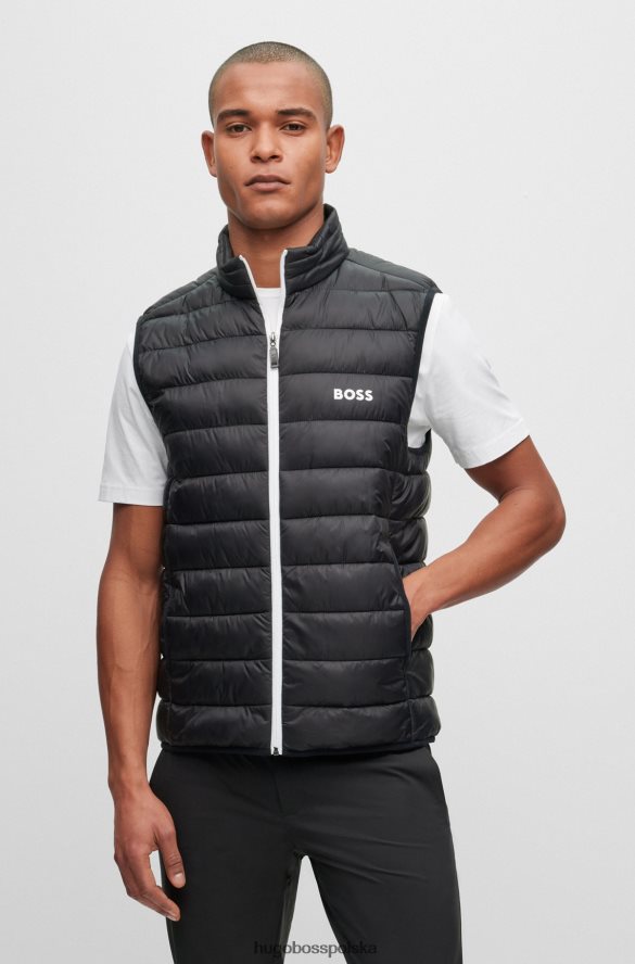 Hugo Boss czarna, wodoodporna kamizelka Hugo z detalami z logo czarny R0X0H61885
