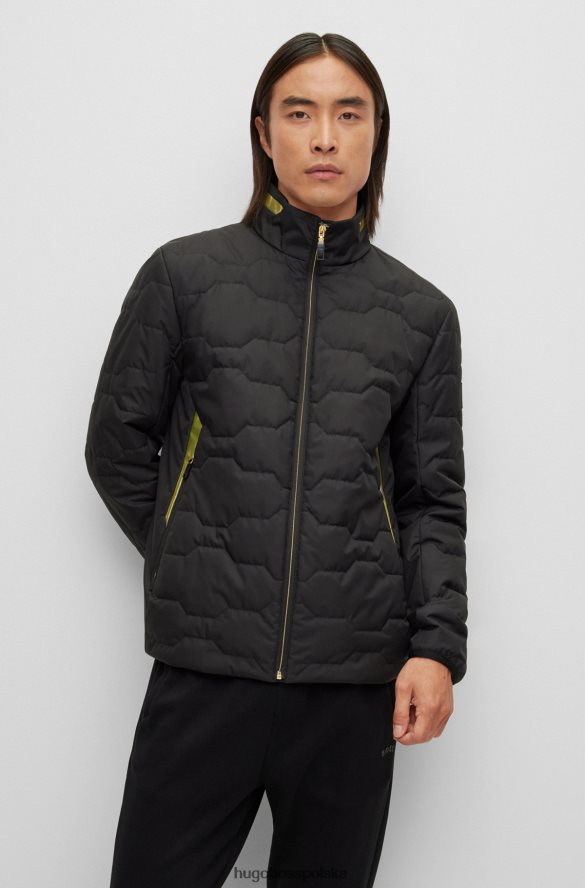 Hugo Boss czarna wodoodporna kurtka hugo ze zintegrowanym systemem ogrzewania czarny R0X0H62954