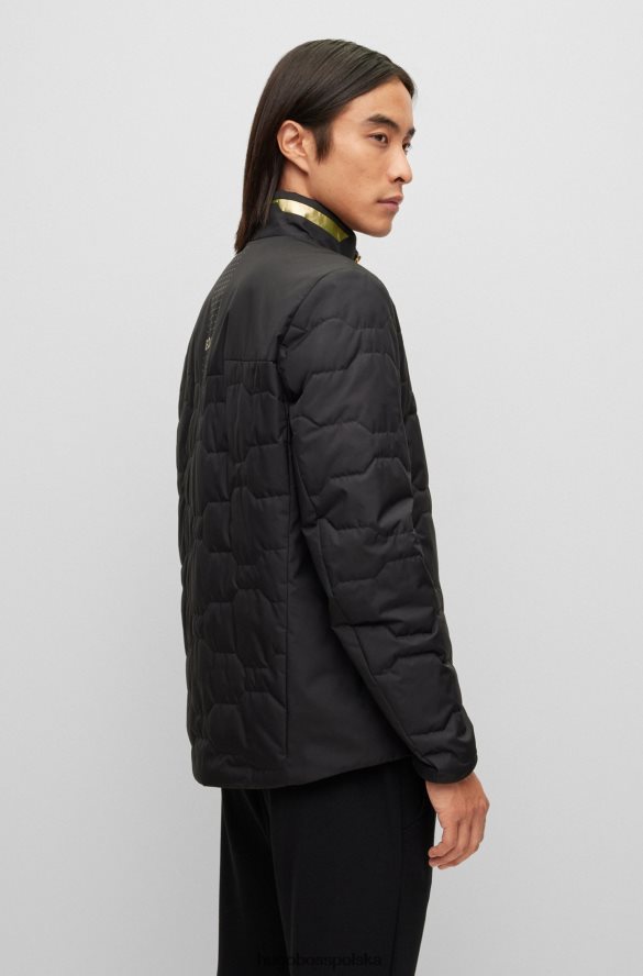 Hugo Boss czarna wodoodporna kurtka hugo ze zintegrowanym systemem ogrzewania czarny R0X0H62954