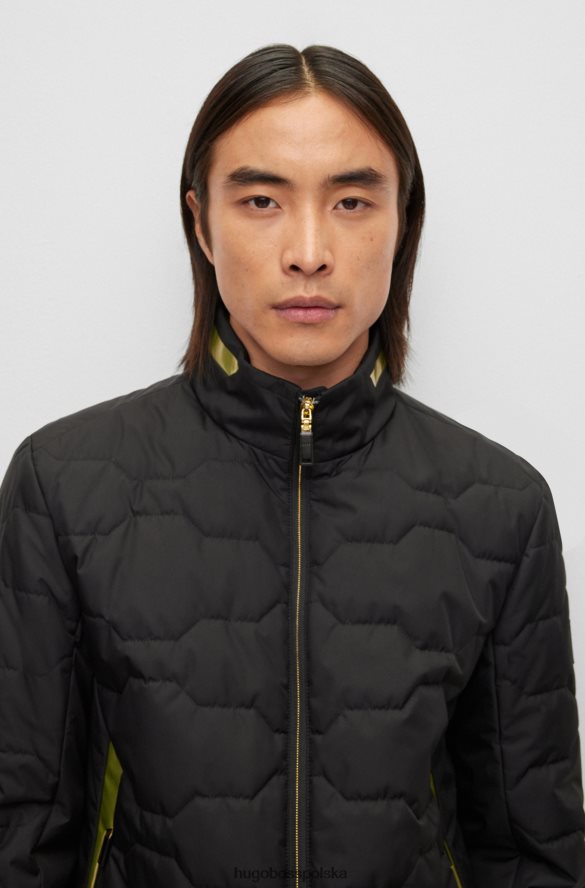 Hugo Boss czarna wodoodporna kurtka hugo ze zintegrowanym systemem ogrzewania czarny R0X0H62954
