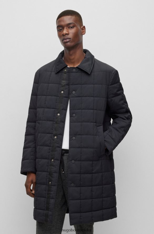 Hugo Boss czarna, wodoodporna, wyściełana kurtka hugo o luźnym kroju czarny R0X0H62703