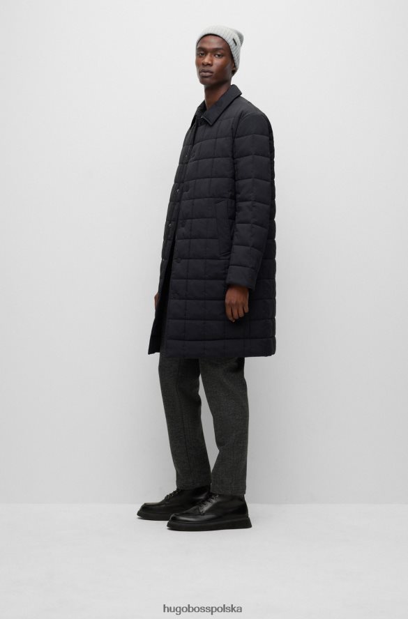 Hugo Boss czarna, wodoodporna, wyściełana kurtka hugo o luźnym kroju czarny R0X0H62703