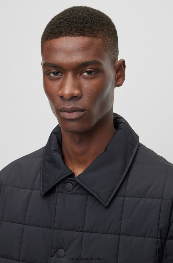 Hugo Boss czarna, wodoodporna, wyściełana kurtka hugo o luźnym kroju czarny R0X0H62703