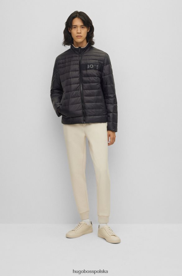 Hugo Boss czarna, wodoodporna, wyściełana kurtka hugo z taśmą z logo 3D czarny R0X0H61972