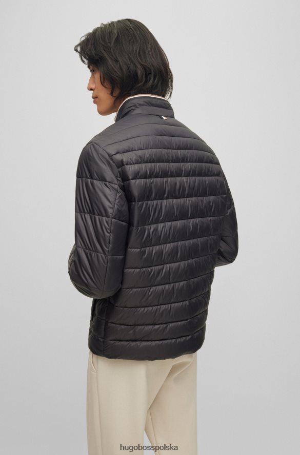 Hugo Boss czarna, wodoodporna, wyściełana kurtka hugo z taśmą z logo 3D czarny R0X0H61972