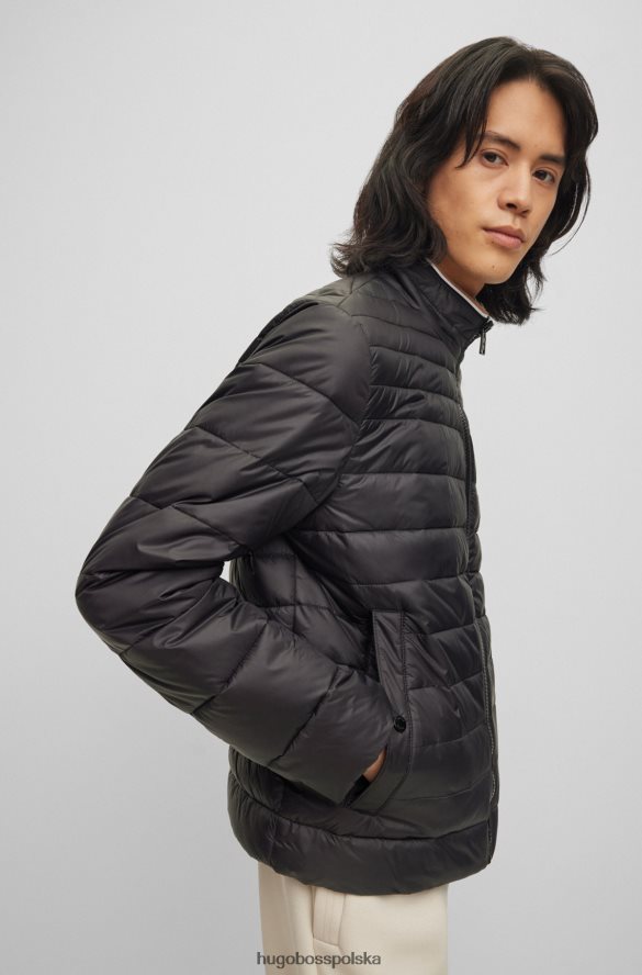 Hugo Boss czarna, wodoodporna, wyściełana kurtka hugo z taśmą z logo 3D czarny R0X0H61972