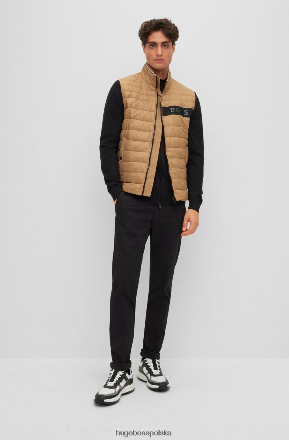 Hugo Boss hugo beżowa, wodoodporna, wyściełana kamizelka z taśmą z logo 3D beżowy R0X0H61407