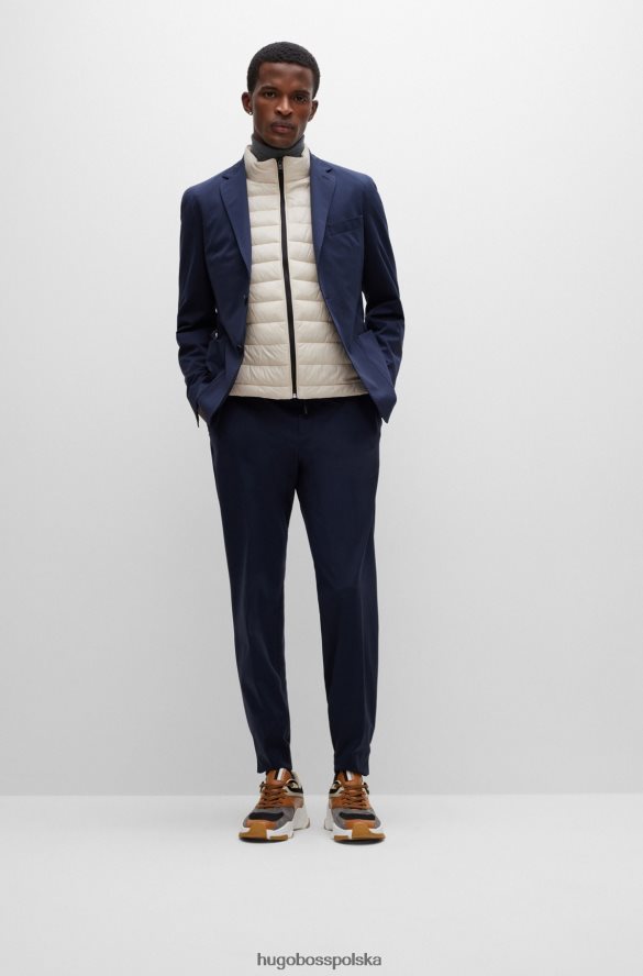 Hugo Boss jasnobeżowa, łatwa do spakowania kamizelka z tonalnym logo hugo jasny beż R0X0H61836