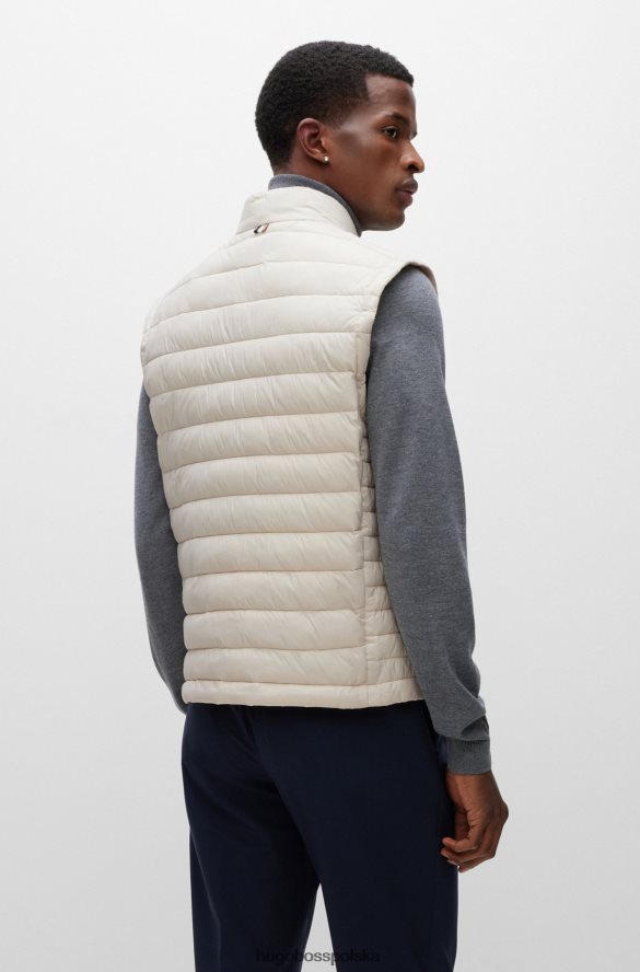 Hugo Boss jasnobeżowa, łatwa do spakowania kamizelka z tonalnym logo hugo jasny beż R0X0H61836