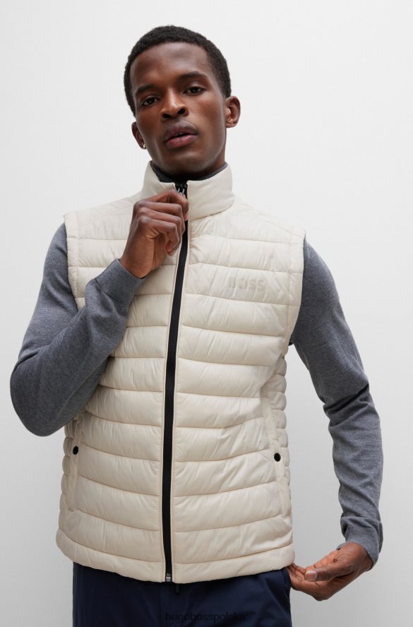 Hugo Boss jasnobeżowa, łatwa do spakowania kamizelka z tonalnym logo hugo jasny beż R0X0H61836