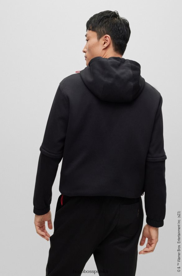 Hugo Boss looney tunes x Dwustronna kurtka z solidnymi bokami i monogramami czarny R0X0H64377