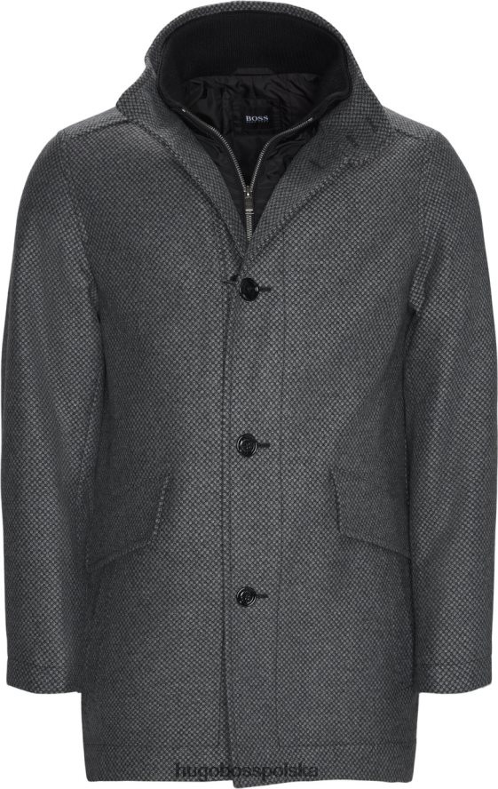 Hugo Boss płaszcz coxtan 50415194 czarny czarny szary R0X0H6154