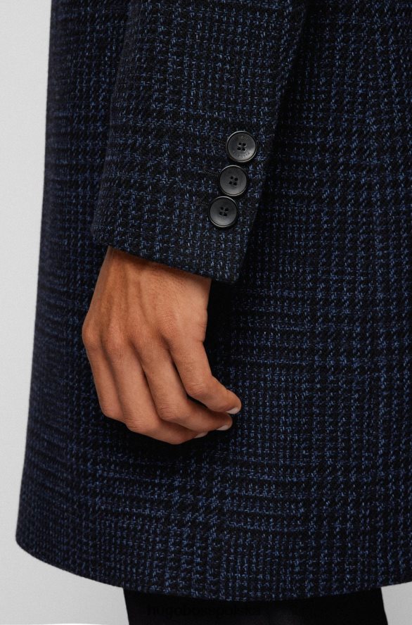 Hugo Boss płaszcz h-hyde 50459007 granatowy marynarka wojenna R0X0H6174
