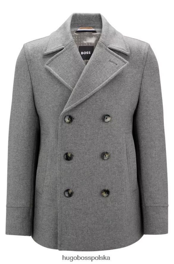 Hugo Boss płaszcz h-hyde-peacoat 50479475 szary szary R0X0H619