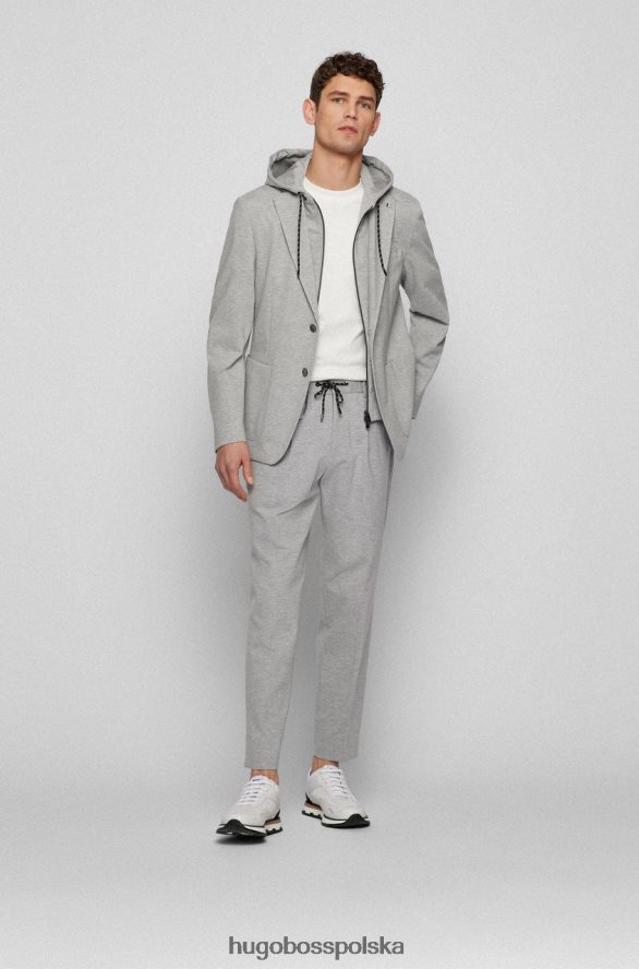 Hugo Boss płaszcz sportowy c-hanry-hood 50468868 srebrny srebro R0X0H649
