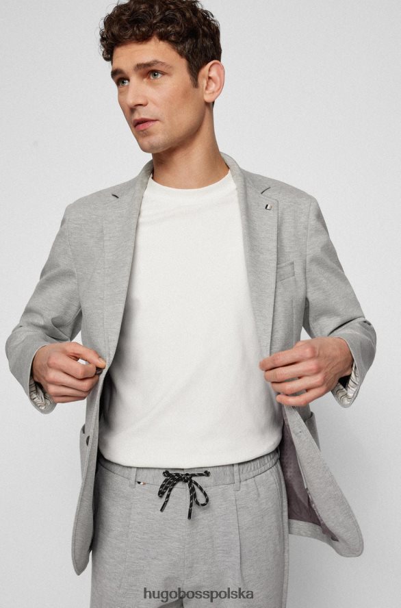 Hugo Boss płaszcz sportowy c-hanry-hood 50468868 srebrny srebro R0X0H649