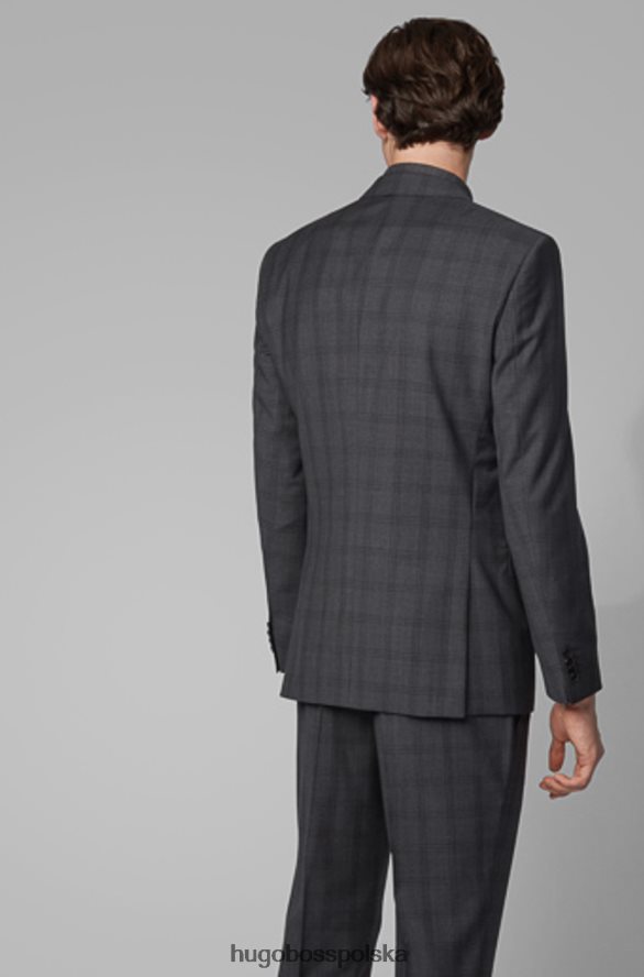 Hugo Boss płaszcz sportowy huge6 50417614 grafitowy węgiel drzewny R0X0H6412