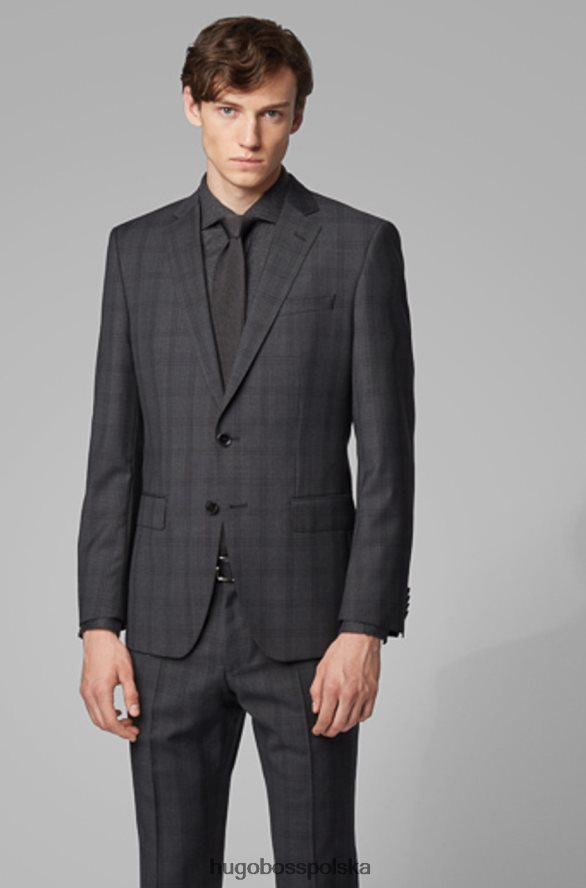 Hugo Boss płaszcz sportowy huge6 50417614 grafitowy węgiel drzewny R0X0H6412