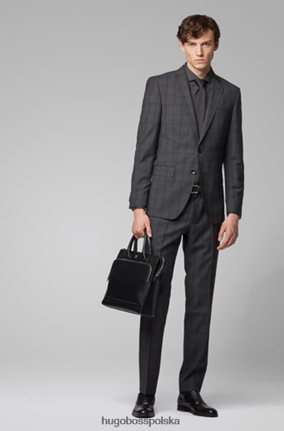 Hugo Boss płaszcz sportowy huge6 50417614 grafitowy węgiel drzewny R0X0H6412