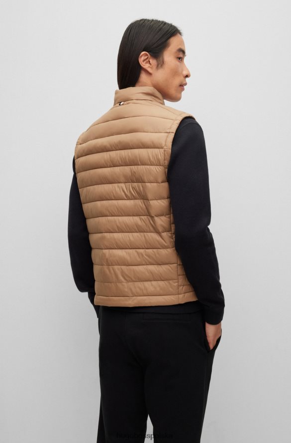Hugo Boss pakowalna kamizelka z stonowanym logo w kolorze beżowym hugo beżowy R0X0H61835