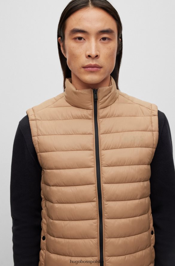 Hugo Boss pakowalna kamizelka z stonowanym logo w kolorze beżowym hugo beżowy R0X0H61835