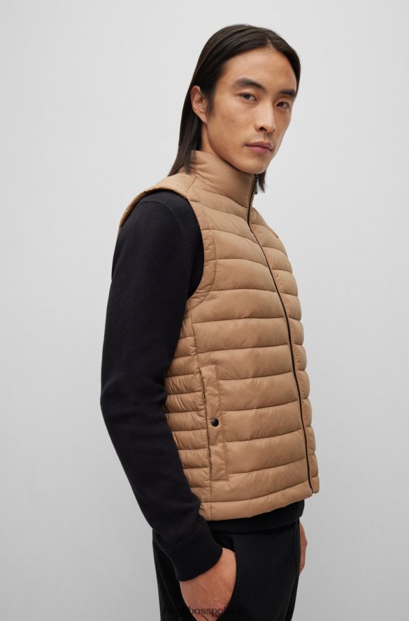 Hugo Boss pakowalna kamizelka z stonowanym logo w kolorze beżowym hugo beżowy R0X0H61835