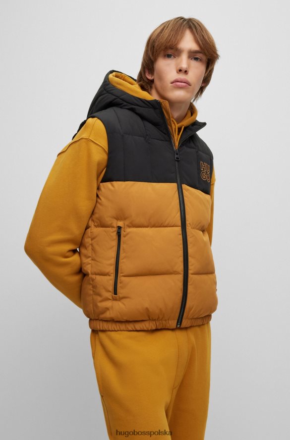 Hugo Boss pomarańczowa, wodoodporna kamizelka hugo o dopasowanym kroju, z nałożonym logo Pomarańczowy R0X0H63314