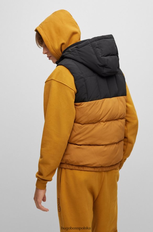 Hugo Boss pomarańczowa, wodoodporna kamizelka hugo o dopasowanym kroju, z nałożonym logo Pomarańczowy R0X0H63314