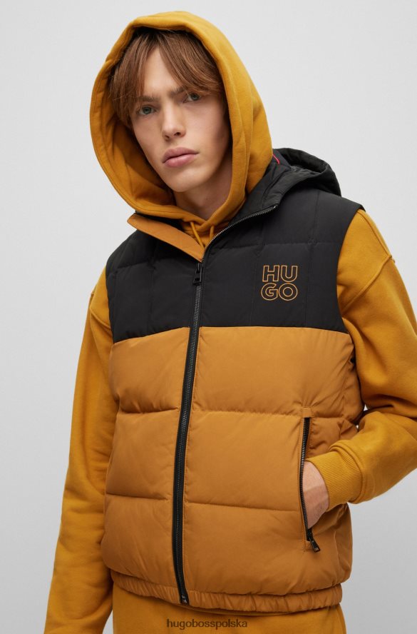 Hugo Boss pomarańczowa, wodoodporna kamizelka hugo o dopasowanym kroju, z nałożonym logo Pomarańczowy R0X0H63314