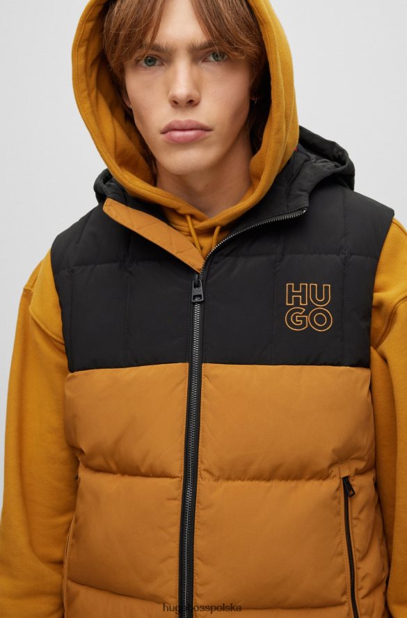 Hugo Boss pomarańczowa, wodoodporna kamizelka hugo o dopasowanym kroju, z nałożonym logo Pomarańczowy R0X0H63314