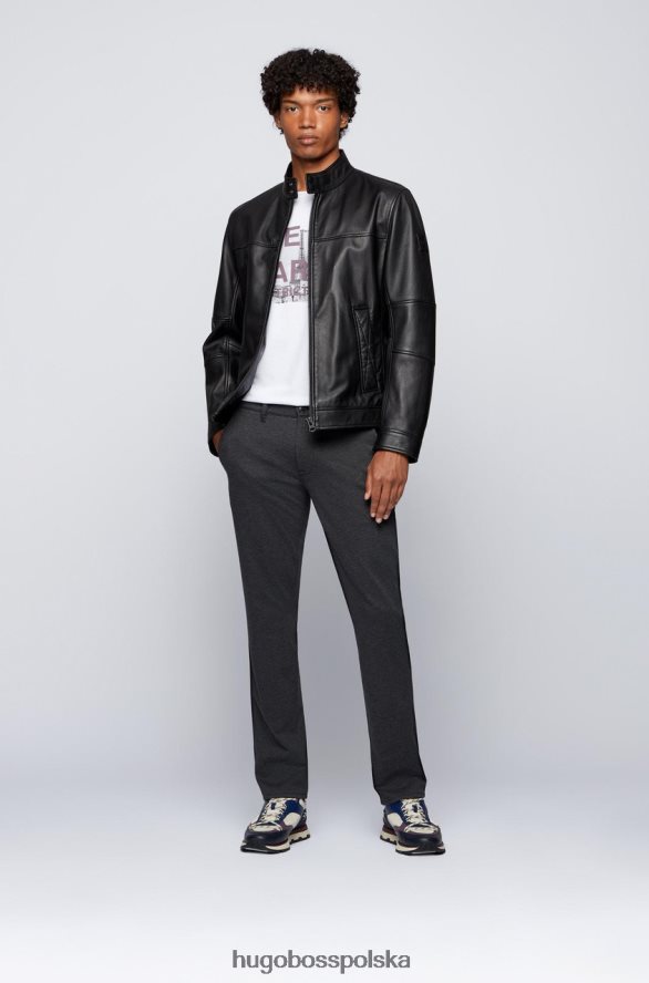 Hugo Boss skórzana kurtka Josep 50452693 czarna czarny R0X0H6255