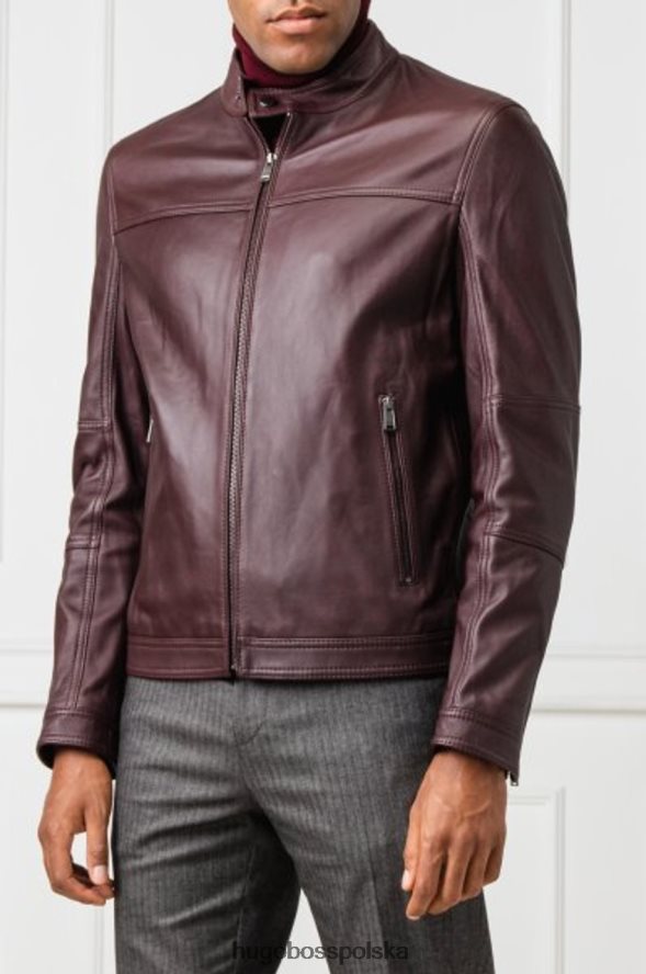 Hugo Boss skórzana kurtka Nestem 50412817 merlot merlot R0X0H6149