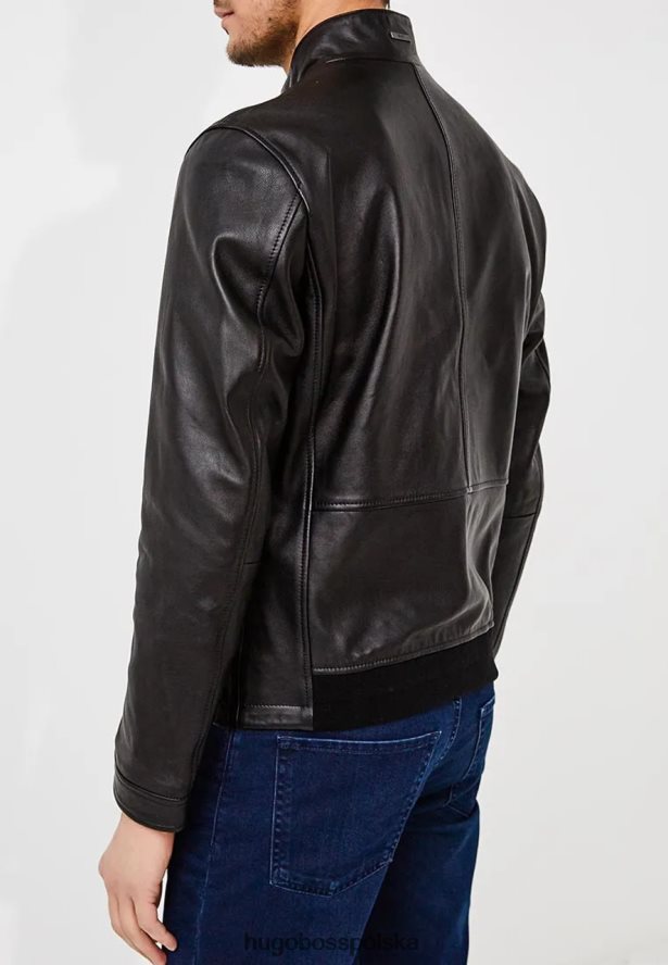 Hugo Boss skórzana kurtka nerous 50382333 czarna czarny R0X0H6306