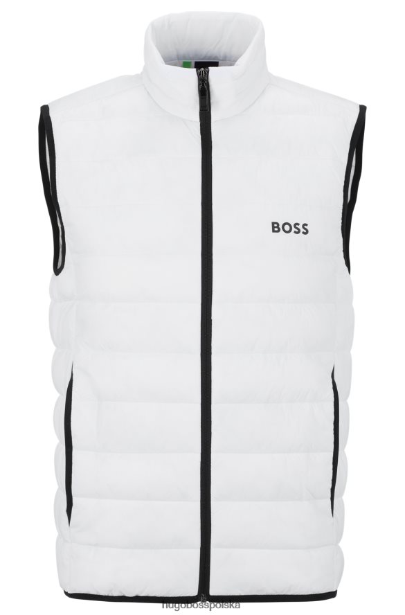 Hugo Boss wodoodporna kamizelka z logo hugo w kolorze białym biały R0X0H61884