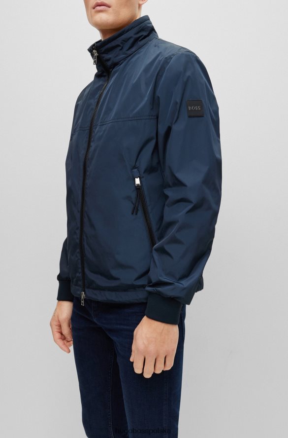 Hugo Boss wodoodporna kurtka o regularnym kroju z odpinanym kapturem hugo ciemnoniebieska ciemny niebieski R0X0H63055