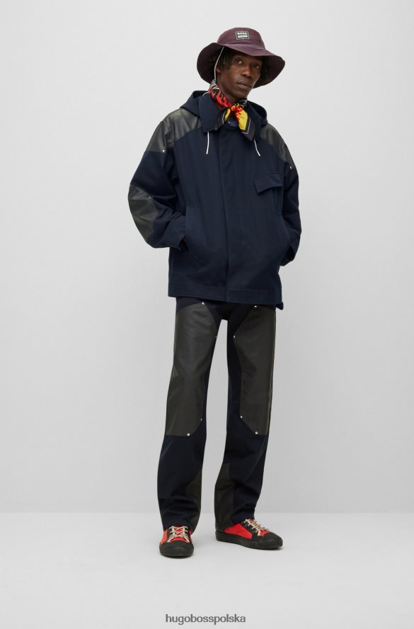 Hugo Boss wodoodporna kurtka x phipps wykonana z ponownie wykorzystanych resztek materiałów ciemny niebieski R0X0H64266