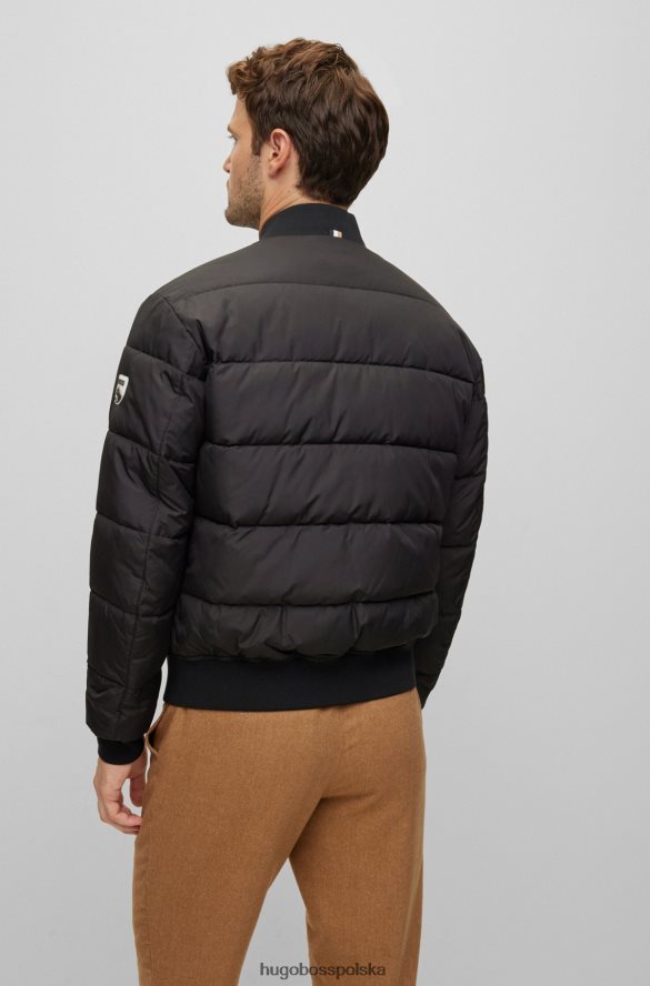 Hugo Boss wodoodporna, ocieplana kurtka z naszywką z logo, czarna hugo czarny R0X0H61343