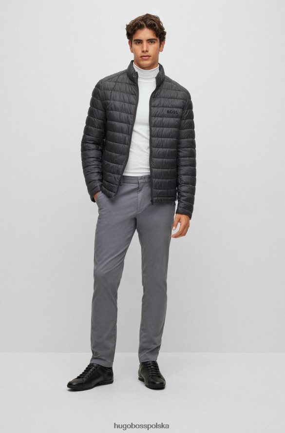 Hugo Boss wodoodporna, ocieplana kurtka z stonowanym logo w kolorze czarnym hugo czarny R0X0H61337