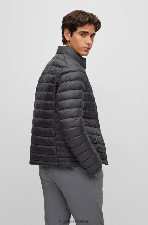 Hugo Boss wodoodporna, ocieplana kurtka z stonowanym logo w kolorze czarnym hugo czarny R0X0H61337