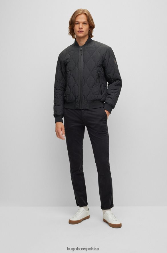 Hugo Boss wodoodporna, wyściełana kurtka bomber z pomarańczową lamówką, czarna hugo czarny R0X0H62032