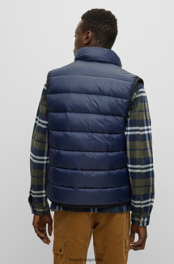 Hugo Boss wyściełana kamizelka o dopasowanym kroju z dzielonym logo Hugo w kolorze ciemnoniebieskim ciemny niebieski R0X0H62003