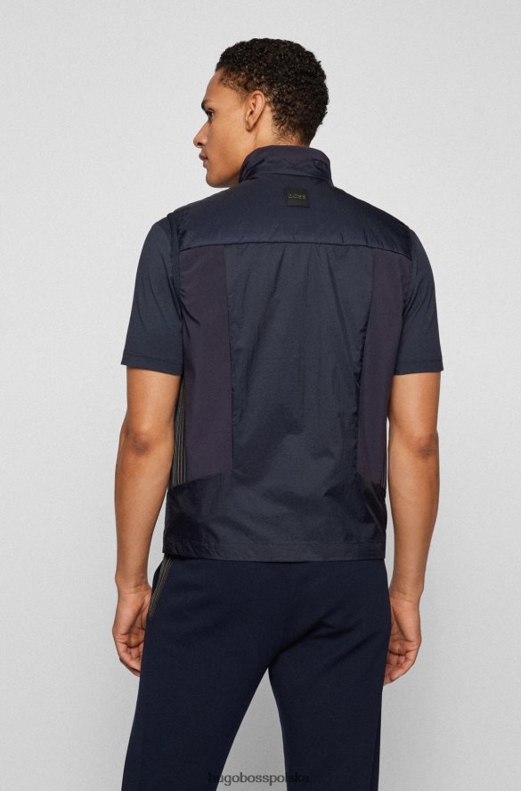 Hugo Boss wyściełana kamizelka z wielokolorowym logo w kolorze ciemnoniebieskim hugo ciemny niebieski R0X0H63223