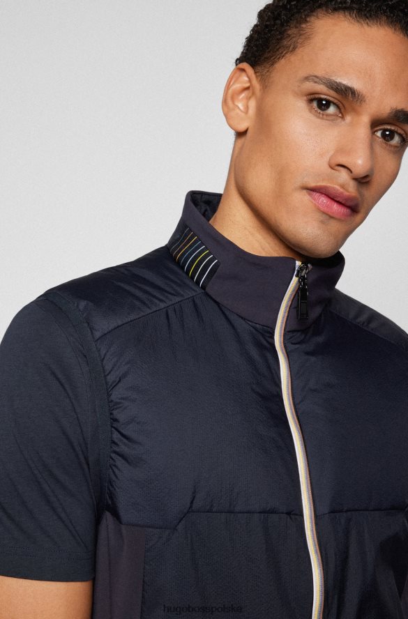 Hugo Boss wyściełana kamizelka z wielokolorowym logo w kolorze ciemnoniebieskim hugo ciemny niebieski R0X0H63223