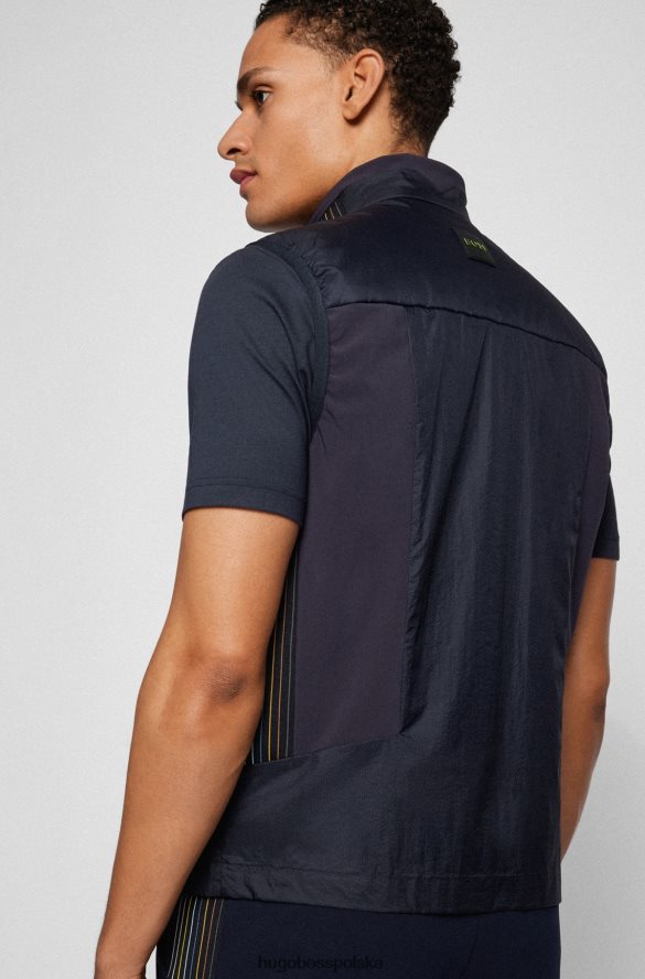 Hugo Boss wyściełana kamizelka z wielokolorowym logo w kolorze ciemnoniebieskim hugo ciemny niebieski R0X0H63223