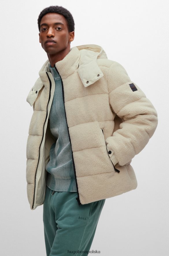 Hugo Boss wyściełana kurtka o swobodnym kroju z polaru sherpa w kolorze białym hugo biały R0X0H61802