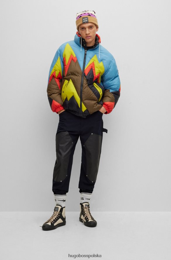 Hugo Boss x Wodoodporna kurtka zapinana na zamek firmy phipps niebieski R0X0H64193