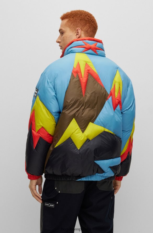 Hugo Boss x Wodoodporna kurtka zapinana na zamek firmy phipps niebieski R0X0H64193