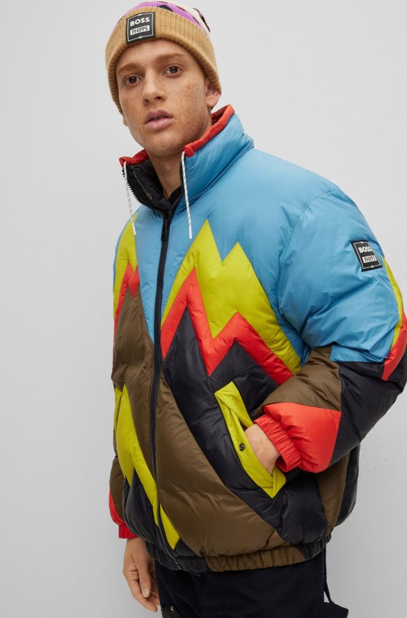 Hugo Boss x Wodoodporna kurtka zapinana na zamek firmy phipps niebieski R0X0H64193