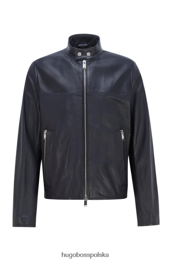 Hugo Boss x porsche skórzana kurtka manor 50467998 ciemnoniebieska ciemny niebieski R0X0H641